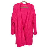 Silence + Noise Hot Pink Chunky Sweater Cardigan- One Size