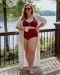 Wild Isles Burgundy High Waisted Bikini Bottoms- Size 12/14 (we have matching top)