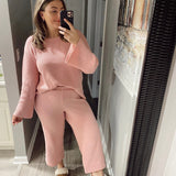 The Drop Zephyr Pink Alice Crewneck Back Slit Ribbed Pullover Sweater- Size L (Sold Out Online-We Have Matching Bottoms!)