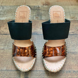 Dolce Vita Black/Tortoise Strap Canvas Wedge- Size 9 (Like new!)