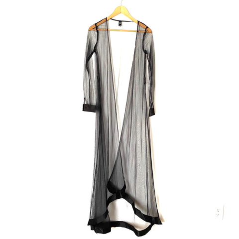 Windsor Black Sheer Mesh Long Duster- Size S