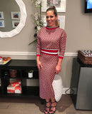 GP&J Baker x H&M Red Metallic Pattern Midi Skirt- Size XS (we have matching top-sold as seperates)