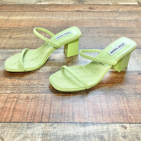 Steve Madden Neon Green Braided Strap Sandals- Size 8.5