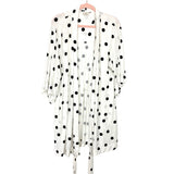 Soma White/Black Polka Dot Cool Nights Short Piped Robe- Size S/M(See Notes)