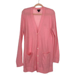 J.Crew Pink Button Front Double Pocket Long Cardigan- Size L