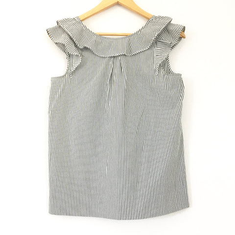 J Crew Striped Ruffle Tank Blouse- Size 2