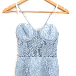 NBD X Naven Blue Lace Bra Top Dress with Sheer Center NWT- Size XS
