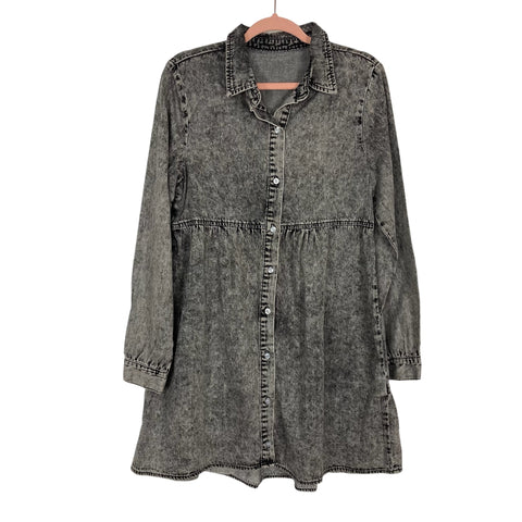 No Brand (Amazon) Foxy Gray Denim Shirt Dress- Size S