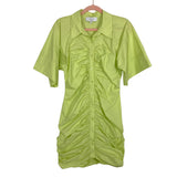 L' Academie Lime Green Ruched Button Up Shirt Dress- Size M The Saved Collection L' Academie Lime Green Ruched Button Up Shirt Dress- Size M The Saved Collection