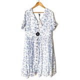 Joanie Blue Printed Button Up Dress NWT- Size 14