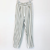 Express Linen Striped Ankle High Rise Pants- Size OR (Inseam 27")