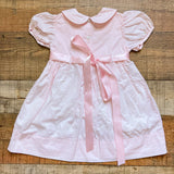 Lullaby Set Pink with Embroidered Flowers and Pink Sash Dress- Size 2T