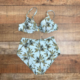 Show Me Your Mumu Mermaid Blue Palm Print Padded Underwire Bikini Top- Size M (sold out online, we have matching bottoms)