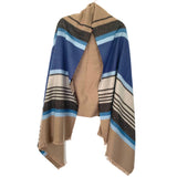 No Brand Blue And Brown Blanket Scarf