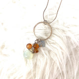 No Brand Sterling Hoop Stone Necklace