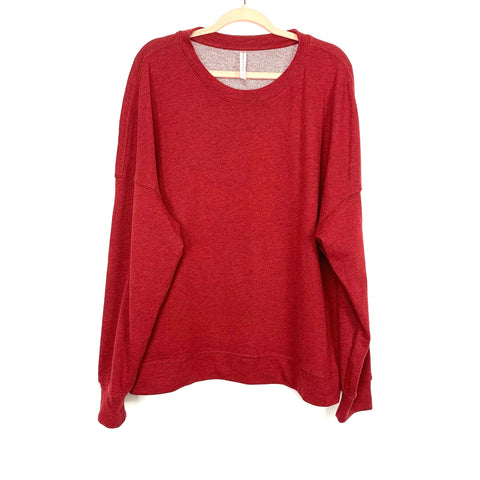 Fabletics Red Heathered Pullover Sweatshirt- Size 1X