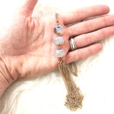 No Brand Gold Tassel with Marbles Necklace
