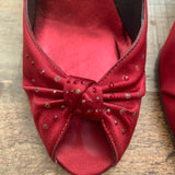 Pre-Owned Stuart Weitzman Red Peep Toe Stilettos- Size 6.5 (see notes)