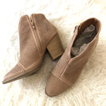 Qupid Tan Perforated Booties- Size 7 (Like New!)