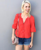 Madewell Embellished Hem Blouse- Size S