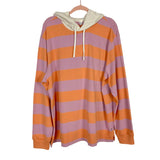 Free Assembly Orange/Purple Rugby Stripe Hoodie NWT- Size XL