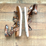 Franco Sarto Animal Print Velcro Ankle  Wrap Sandals- Size 9 (Like New!)