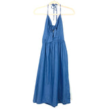 Listicle Chambray Front Tie Cut Out Halter Midi Dress NWT- Size S