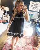 Who What Wear Black Rick Rack Trim Dress- Size XS