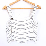 Vestique White Patterned Crop Top- Size M