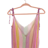 SUNDRESS Pastel Metallic Colorblock Belted Dress- Size M/L (see notes)