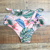 PatPat Bikini Pink Ruffle Top and Palm Print Bottom Bikini Set NWT- Size M (sold as set)