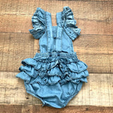 Ruffle Butts Overall Flutter Romper- Size 0-3M