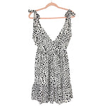 Goodnight Macaroon Black and White Animal Print Tie Strap Dress- Size M