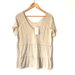 Entro Tan Tiered Babydoll Top NWT- Size S