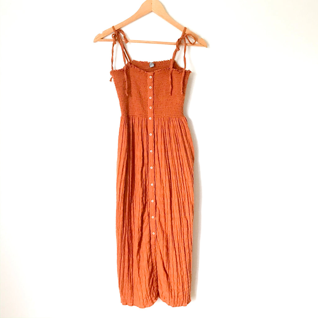 Aerie Smocked Bodice Burnt Orange Tank Dress- Size XS – The Saved Collection