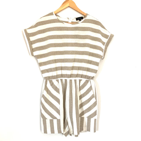 Roolee Striped Linen-like Romper NWT- Size M