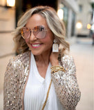 Molly Bracken Premium Gold Sequin Jacket- Size XS (See Notes)