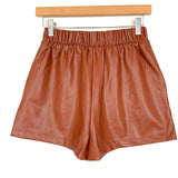 BB Dakota Steve Madden Cognac Faux Leather Shorts NWT- Size S