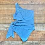 Vici Swim Blue One Shoulder with Side Cut Out and Tie One Piece- Size M