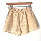 Love Tree Beige Paperbag Waist Shorts- Size S