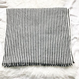 J. Crew Black and White Striped Scarf