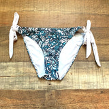 No Brand Blue & White Pattern Side Tie Bikini Bottom- Size S (We have matching top)