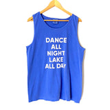 Friday + Saturday Blue “Dance All Day” Graphic Tank- Size M