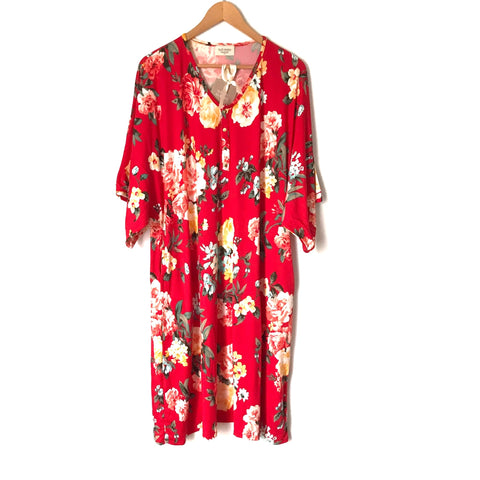 Dwell + Slumber Red Floral Dress NWT- Size M/L