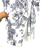 Dress Forum White and Blue Floral Print Kimono- Size S