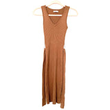 Active USA Camel Sleeveless Belted Ribbed Dress - Size S