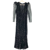 Eloquii Black Sequins Sheer Puff Sleeve Jumpsuit- Size 14