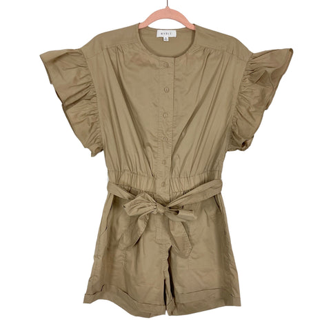 Mable Khaki Belted Romper- Size S