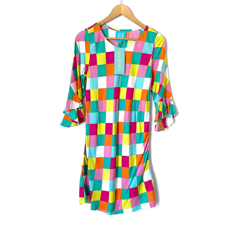 Escapada Multi Color Squares Dress NWT- Size XS