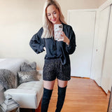 Tyche Black Sequin Shorts- Size S